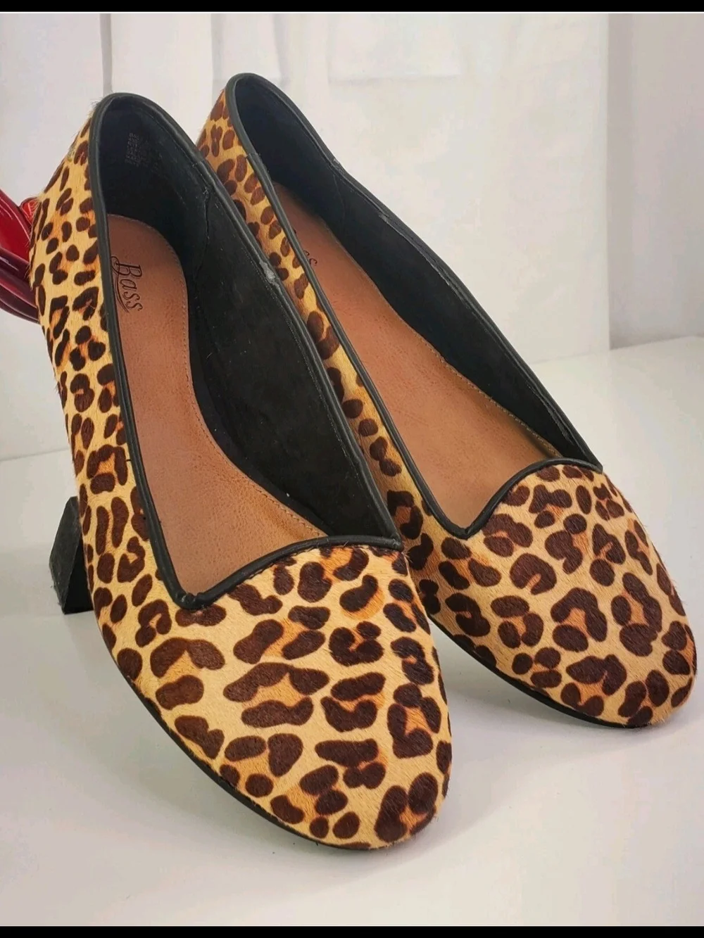 WOMEN'S BRAND NEW G.H. BASS CALFHAIR LEOPARD PRINT BALLERINA FLATS SZ.9M $89.00